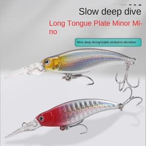 Nuevo Luya Bait Bei River Buceo profundo lento Plástico Minnow Placa <span class=keywords><strong>de</strong></span> <span class=keywords><strong>lengua</strong></span> larga Recubrimiento láser colorido para FONDO <span class=keywords><strong>DE</strong></span> Zander español - Product Image 5
