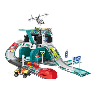 Set de Juego de Garaje de Saneamiento Urbano con Coche de Aleación y Helicóptero, Pista DIY para Niños, Juego de Simulación Interior - Product Image 2