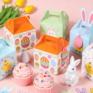 Scatole Pasquali Personalizzate in Carta, Contenitori per Dolci, Torte, Biscotti, Dessert, Ciambelle con Manico - Product Image 1