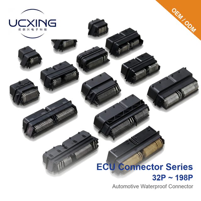 32P-198P ECU Automotive Male Waterproof Copper Alloy Rectangle PBT Housing Adapter Connector 14V DC 2.5A Rated Current CN;GUA