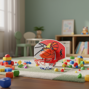 Juego de baloncesto con aro y pelota de 26x36cm para niños, para jugar en interiores - Product Image 3