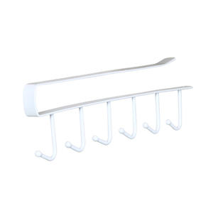 キッチン食器棚6フックメタルアンダーシェルフ収納ラックホルダーマグカップハンギングオーガナイザークローゼットガラスボトルシェルフ - Product Image 2