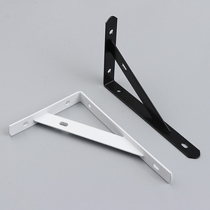 Support d'étagère métallique JINNATE, noir et blanc, en fer, à fixer au mur, pour étagère de rangement, angle de 90 degrés - Product Image 3