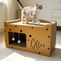 Arbre à chat moderne de luxe, tour à chat d'intérieur, griffoir, maisonnette pour chat, jouet en carton, 1 niveau, assemblage facile