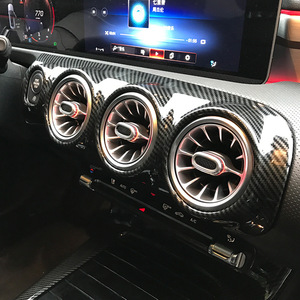 Cardimanson Center Console Panel Carbon Fiber Textured Piano Black For Mercedes-Benz A-Class CLA-Class W177 C118 - Product Image 5