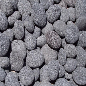 Piedras de <span class=keywords><strong>lava</strong></span> negra rodadas y pulidas para brasero - Product Image 1