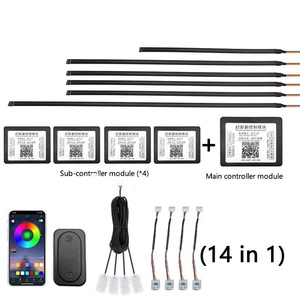 Kit de Luces Ambientales para Auto 18 en 1, 64 Colores RGB, Sinfonía de Luces, Bluetooth, Tiras Acrílicas Interiores con Efecto Arcoíris, Lámpara de Atmósfera - Product Image 3