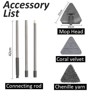 HOLAMOPA Tête de vadrouille Chinelle industrielle Poteau en acier anti-corrosion et conception pliable - Product Image 3