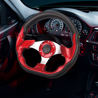 Volant en cuir PU de 320mm avec cadre en aluminium Volant de sport modifié léger