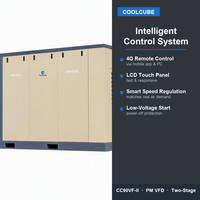 Compresseur d'air à vis bipolaire Coolcube à deux étages CCSZVF 15kW 20HP 8bar 116psi 2.5m³/min 88cfm à entraînement direct