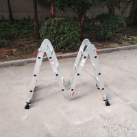 Échelle pliante en aluminium multifonctionnelle 4X3 4X4 4X5 Marches pliables à usage domestique