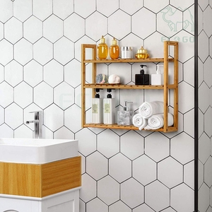 Wholesale 3-Tier Storage Rack Attractive Natural Bathroom <b>Shelves</b> Adjustable Storage Holders for Kitchen Living Room - Product Image 2