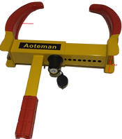 Antivol de volant Haitan CQ6994 avec clé croisée, en acier et revêtement PVC rouge/jaune, antivol pour voiture, vente en gros