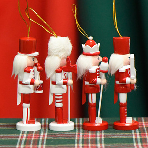 Vente en gros 24 nouveau fait à la main 13CM noyer soldat pendentif créatif décoration de la maison <span class=keywords><strong>casse</strong></span>-<span class=keywords><strong>noisette</strong></span> pour noël noël figurine jouets - Product Image 2