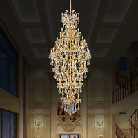 Suspension européenne en verre de luxe en or, escalier, hall d'hôtel, villa, hall, lustre maria theresa en cristal