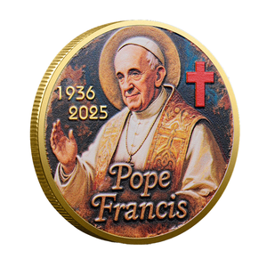 Paus Francis medali Katolik Santo medali dengan cetak warna hadiah religius jimat rosario & hadiah Baptis untuk Katolik - Product Image 1