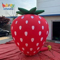 Modèle de fraise gonflable géant, ballon de fruit rouge personnalisé pour la décoration de la ferme, promotion du festival des fraises, affichage publicitaire