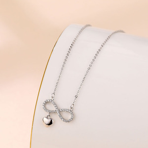 Collana a Forma di Cuore Infinito con Cristalli, Produzione e Vendita all'Ingrosso di Gioielli - Product Image 3