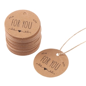 Blank <strong>Round</strong> Hang String Tag Vintage Kraft Paper Tag Cards DIY Bookmark Message Greeting Cards Small Product <strong>Labels</strong> - Product Image 4