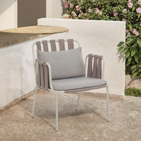 Fauteuil portable moderne en aluminium avec coussin pour mobilier d'extérieur, ensemble villa/jardin, imperméable, bordeaux