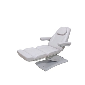 <span class=keywords><strong>Cama</strong></span> de Spa Moderna, Totalmente Blanca, Ajustable, con Control Eléctrico de Reclinación con Pedal, para Tratamientos Faciales/Pestañas y Masajes - Product Image 4