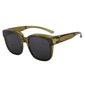SPOEN Foldable <b>Clip</b> On Sunglasses UV400 Polarized Rectangle <b>Frame</b> Unisex Adult Sun Protection Fashion Eyewear - Product Image 4