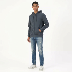 Best Quality Winter Men's Fleece Zipper Hoodie Custom Printed Logo & Embroidery Solid Pattern Comfortable Fit 100% Cotton <b>Beaded</b> - Product Image 1