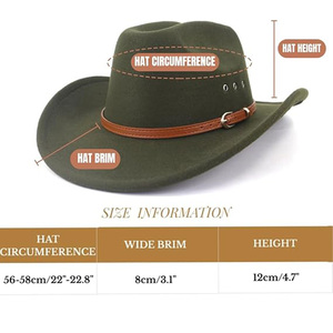 Wholesale Luxury Unisex Old School Felt <b>Hat</b> High Quality Customizable <b>Wooly</b> Vintage Cowboy Cowgirl Men's Parties Fishing Casual - Product Image 6