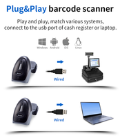 Lecteur de codes QR CCD 2D portable Winson WNI-5010g pour supermarché, lecteur de codes USB