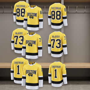 Maillot de hockey sur glace personnalisé pour homme, imprimé par transfert thermique, mélange coton/fibre de bambou, broderie 3D, anti-UV, séchage rapide, respirant - Product Image 3