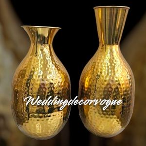 Vente en gros Pièce maîtresse de mariage Vase à fleurs Décoration pour table Bouteille de fleurs en métal Partie décorative - Product Image 4