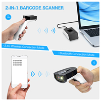 Escáner de código de barras RFID 2D híbrido inalámbrico, interfaz USB/COM, etiquetas RFID UHF, lector 1D/2D QR BT para sistema de hostelería minorista