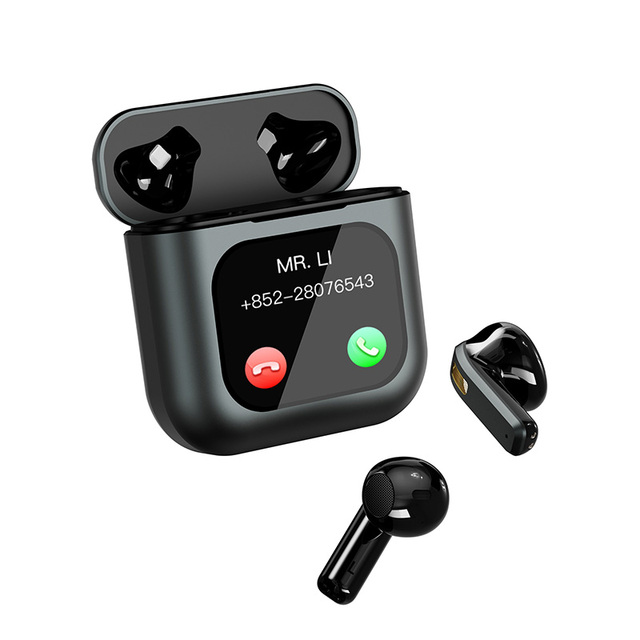 New Arrived K1 Wireless Earbuds Active Noise Canceling TWS Earphone BT Headset 8GB Memory LCD Color Touch Screen air Max Series