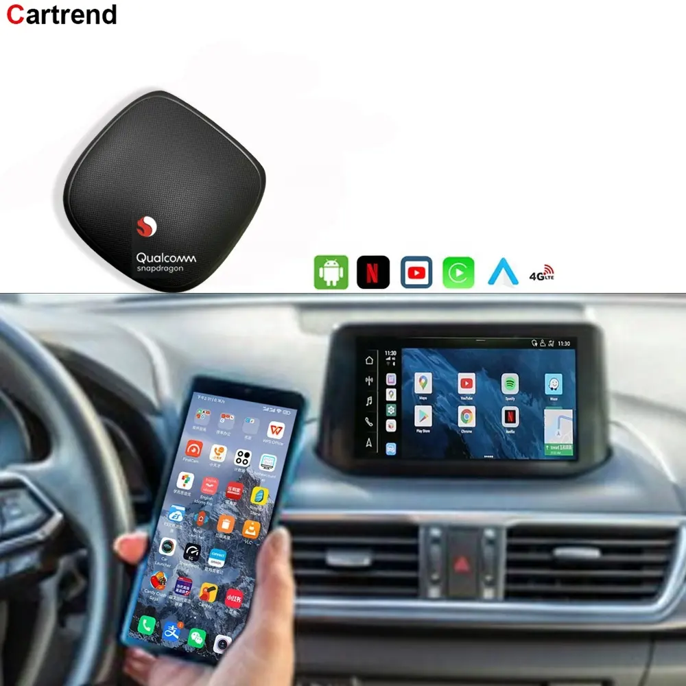 CarPlay com fio para carro, adaptador USB para carro Android Auto Carplay Box, com fio OEM, para Android Auto e CarPlay, sem fio, link espelho