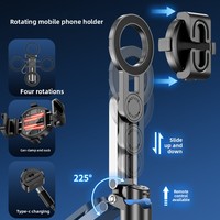 2025 P15Mini-C Portable Selfie Stick Trépied À Distance Nouveau Mini Équipement De Diffusion En Direct En Alliage D'aluminium Support De Téléphone Magnétique Durable