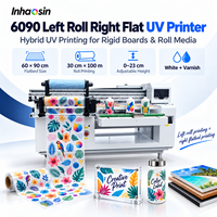 Printer UV Flatbed Hybrid 6090 Gulungan Kiri Datar Kanan 60x90cm untuk Pencetakan Label Kristal, Akrilik, Kaca, dan Signage untuk Penggunaan Bisnis