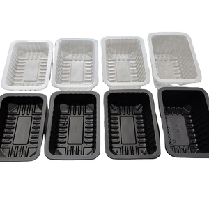 Bandeja de Plástico Transparente Negra para Alimentos de Supermercado, Bandeja MAP de 20*14*5cm, Gran Oferta, en Existencia para Envasado de Frutas y Carne para Llevar - Product Image 1