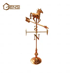 Ornamento europeu do jardim personalizado, cavalo de cobre do vento weathervane