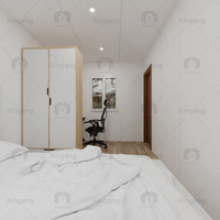 Appartement Modulaire Préfabriqué de Luxe, Structure en Acier et Bois, Design Européen, Certifié CE, 3 Chambres, Idéal pour Complexes de Vacances en Plein Air