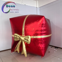 Boîte cadeau gonflable pour événements de Noël, fêtes, accessoires photo, décoration et présentation