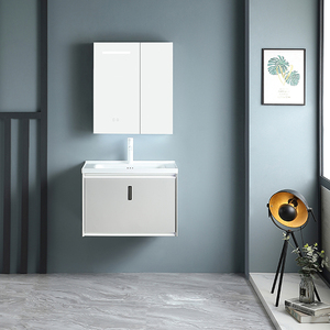 Nuovo Design Moderno per Bagno d'<span class=keywords><strong>Hotel</strong></span>: Mobile Sospeso in Acciaio Inox con Specchio Intelligente, Resistente all'Acqua e Facile da Pulire - Product Image 3