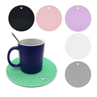 Tapis de cuisine antidérapant résistant à la chaleur en silicone et sous-verre de forme circulaire de 19,5 cm de diamètre