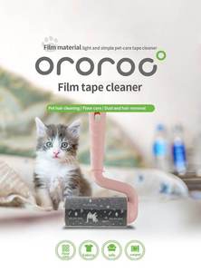 OROROC Lint Sticking <b>Pet</b> <b>Hair</b> <b>Removal</b> <b>Roller</b> Manual Plastic Reusable Durable Eco-Friendly Refill 4 Soft Fur Cleaning Tool Sofa - Product Image 2