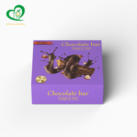 Boîte cadeau de luxe carrée personnalisée pour chocolats, petite, 16x16x6.2cm, en carton couché C2S/carton gris, faite à la main, imprimée, finition mate