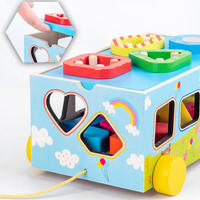 Blocs de puzzle en bois assortis de forme Montessori pour enfants jeu de voiture de tracteur jouets éducatifs de trieur cognitif pour enfants