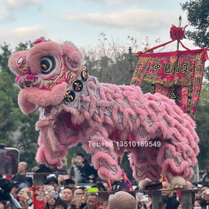 Di alta qualità tradizionale per adulti danza del leone in lana peluche di bambù tessuto lanterna Performance commerciale pubblicità autentico <span class=keywords><strong>Costume</strong></span> da ballo del leone