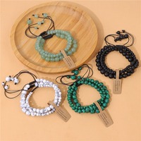 Más de 20 años de fábrica, superventas, pulsera de cuentas de piedra Natural, conjunto de tres piezas para hombres y mujeres, regalo