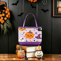 Sac fourre-tout personnalisé en EVA perforé, motif chapeau de sorcière et toile d'araignée pour Halloween, le plus vendu, fournisseur fiable en gros