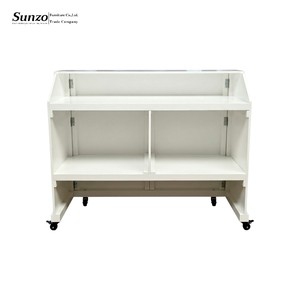 Bancone Bar <span class=keywords><strong>in</strong></span> Legno Bianco per Matrimoni ed Eventi, Rimovibile con Ruote, per Cene, Feste, Club e Arredamento Bar - Product Image 6