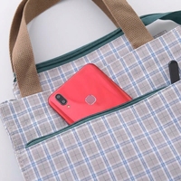 Sac fourre-tout moyen imperméable à imprimé écossais avec doublure TC, taille personnalisée pour les trajets quotidiens et l'utilisation comme sac à lunch